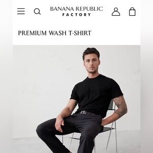 Banana Republic Black Pima Stretch Cotton Tee